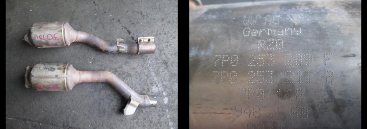 Marmitta sistema scarico completo auto usato VW TOUAREG 7P0 3,0TSI