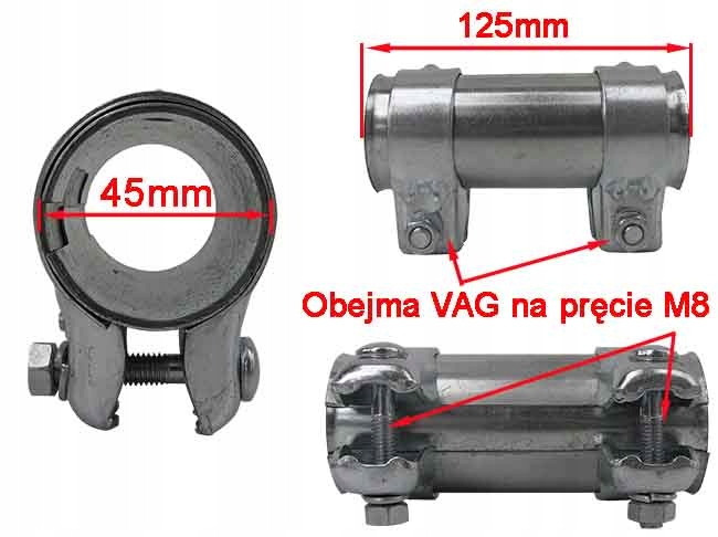 Диаметр 45 мм. Хомут 43 мм на трубу. Хомут глушителя 43х125. Муфта хомут трубы глушителя 45 мм. Соединитель трубы глушителя 43мм.