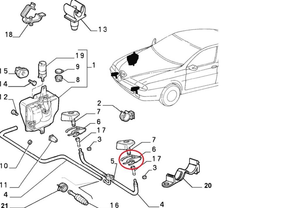 фото №3, Alfa romeo 166 panda 169 кронштейн распылителя re