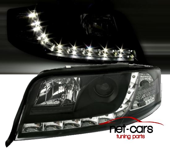 Купити Ліхтарі  фари audi a6 c5 97-01 dayline led чорний  чорні