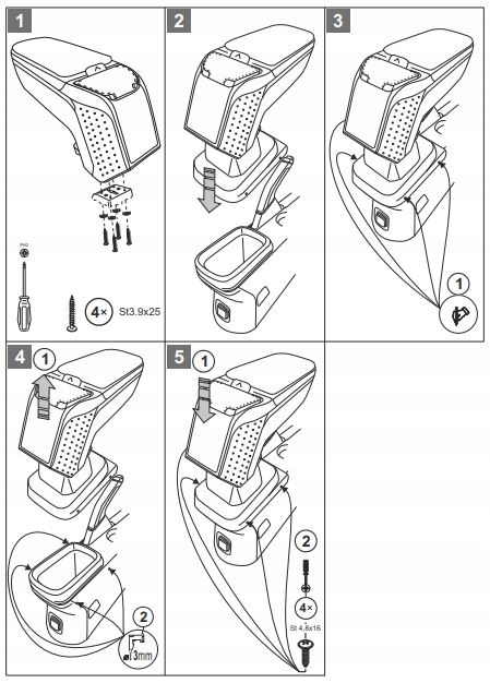 фото №11, Armster 2 підлокітник шкіряний fiat 500l 2018-
