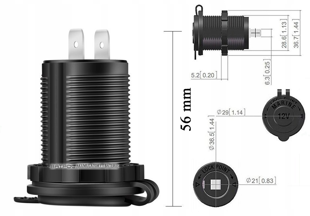 фото №3, Роз'єм прикурювача підсвічувані led 12/24v 15a n