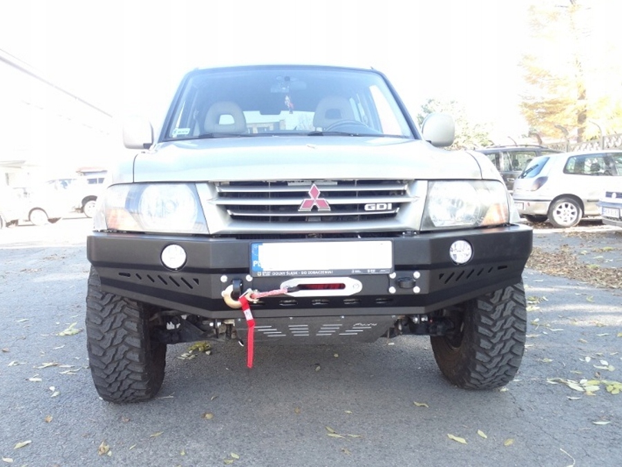 фото №13, Mitsubishi pajero 3 бампер перед сталевий металевий